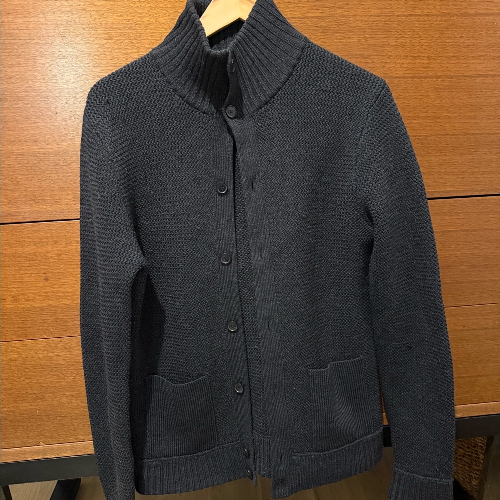 Theory Men's Charcoal Cardigan Sweater